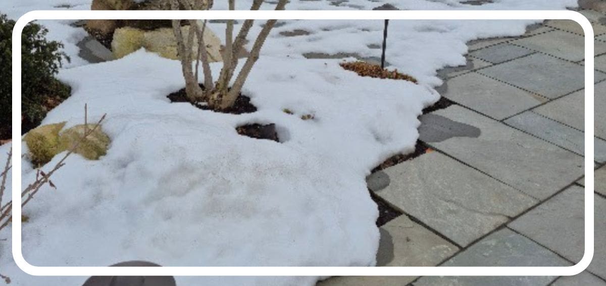 stone walkway in winter