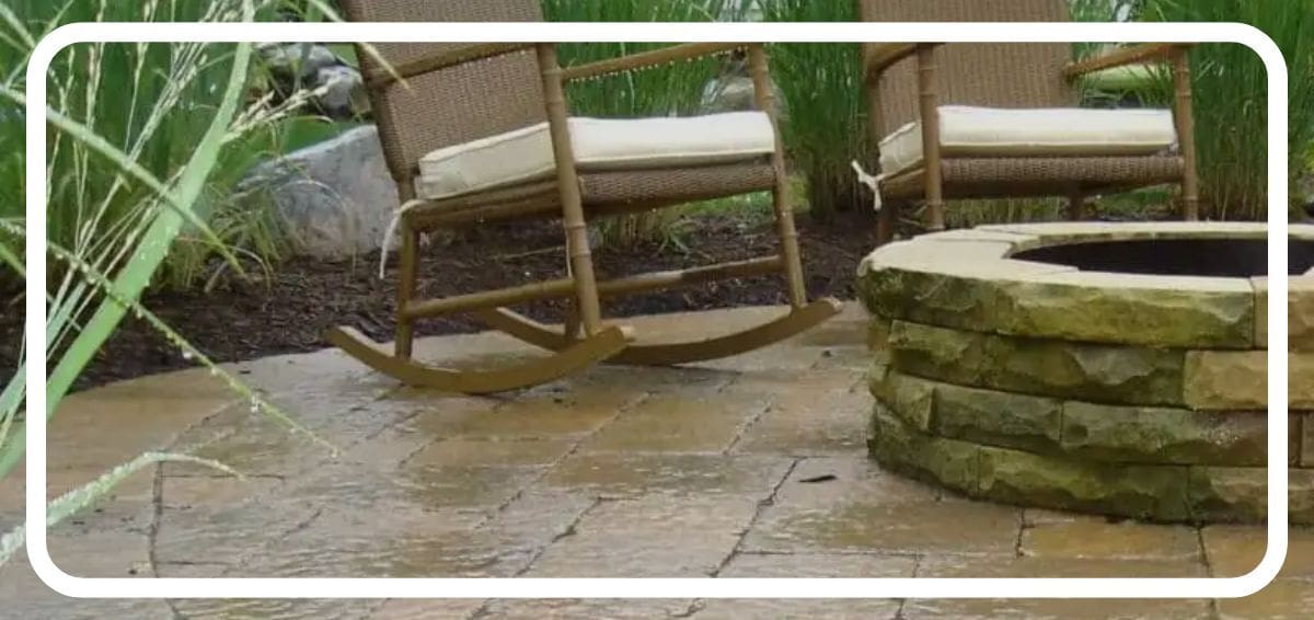 stone patio and fire pit