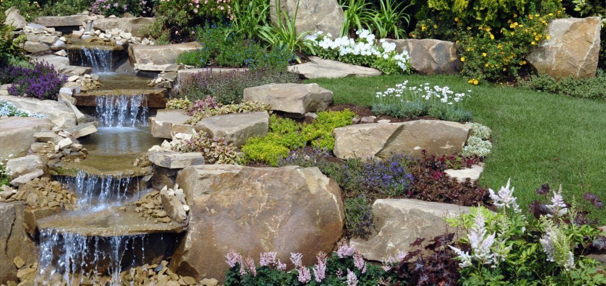 natural stone water feature