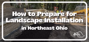 Landscape installation with article title text